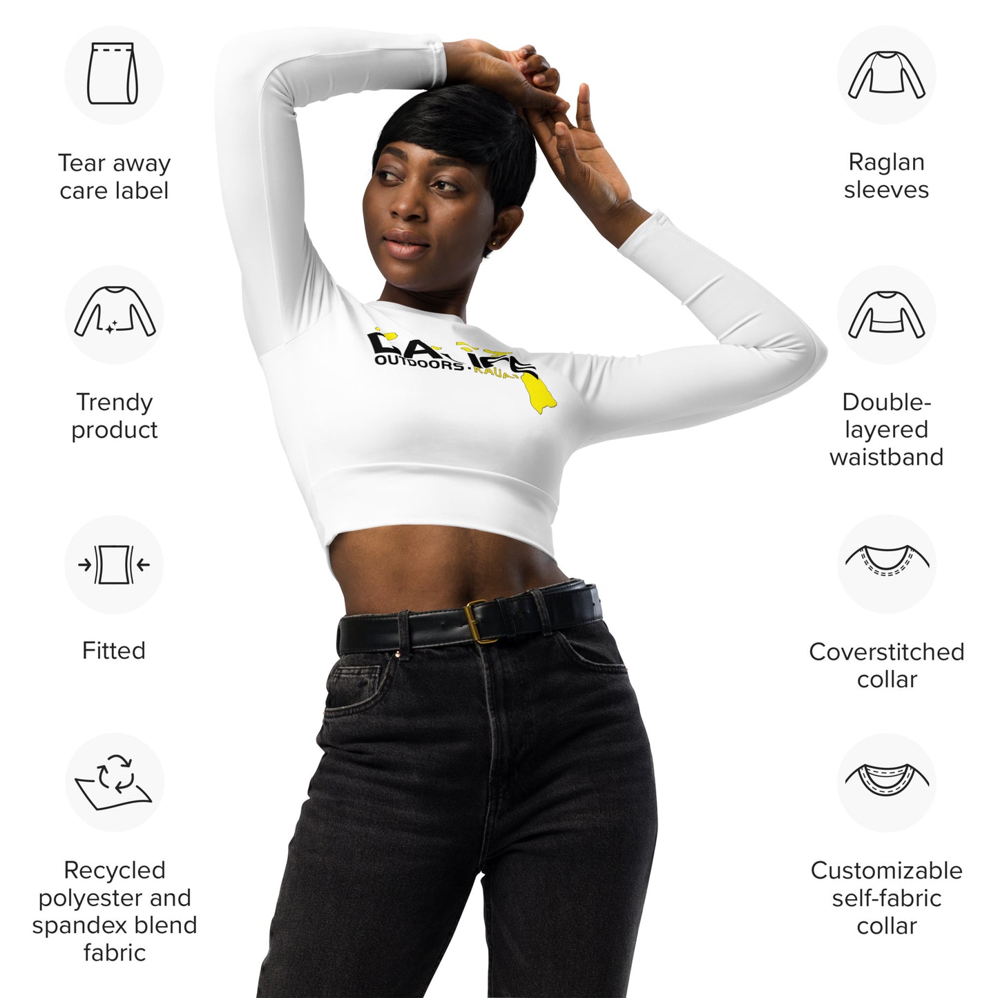 Da Life Recycled long-sleeve crop top