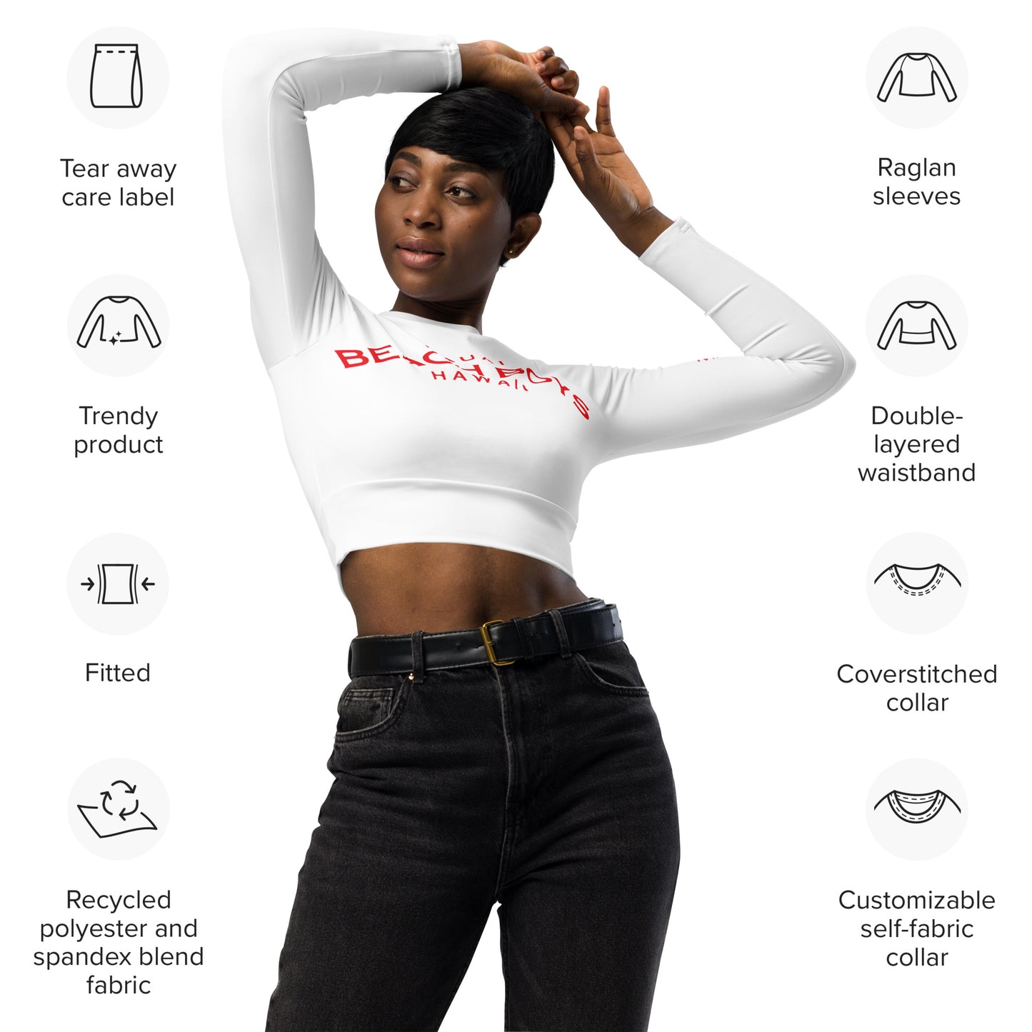 KBB Women's Recycled long-sleeve crop top