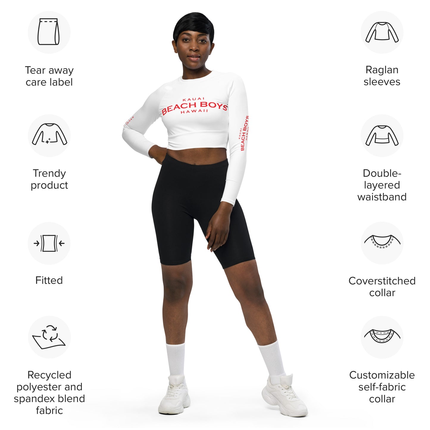 KBB Women's Recycled long-sleeve crop top